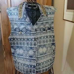 Forever 21 women's denim vest casual.